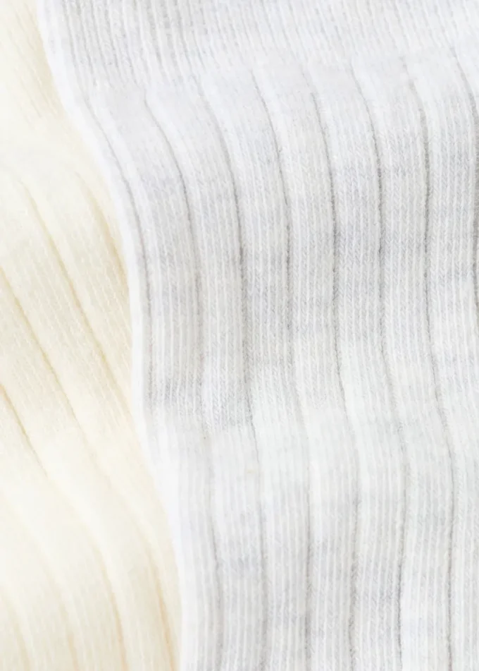 Balení 2 párů žebrovaných bavlněných ponožek Balení 2 párů žebrovaných bavlněných ponožek