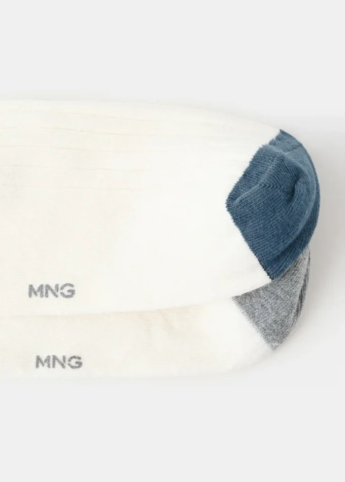 Balení 2 párových pruhovaných bavlněných ponožek Balení 2 párových pruhovaných bavlněných ponožek