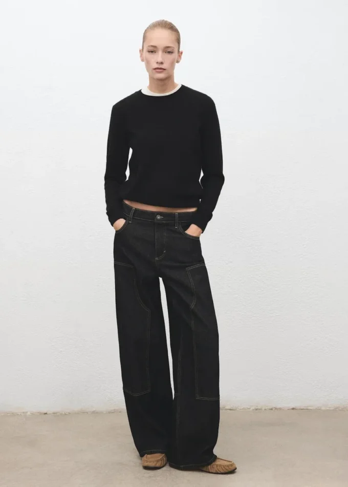 Barrel džíny s nášivkami Barrel džíny s nášivkami