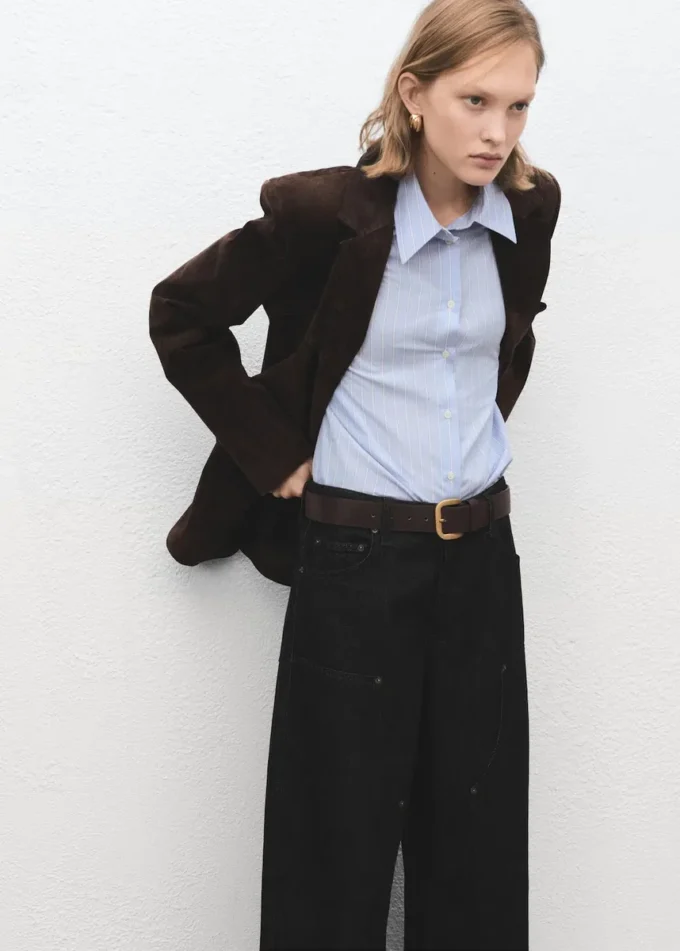 Barrel džíny s nášivkami Barrel džíny s nášivkami