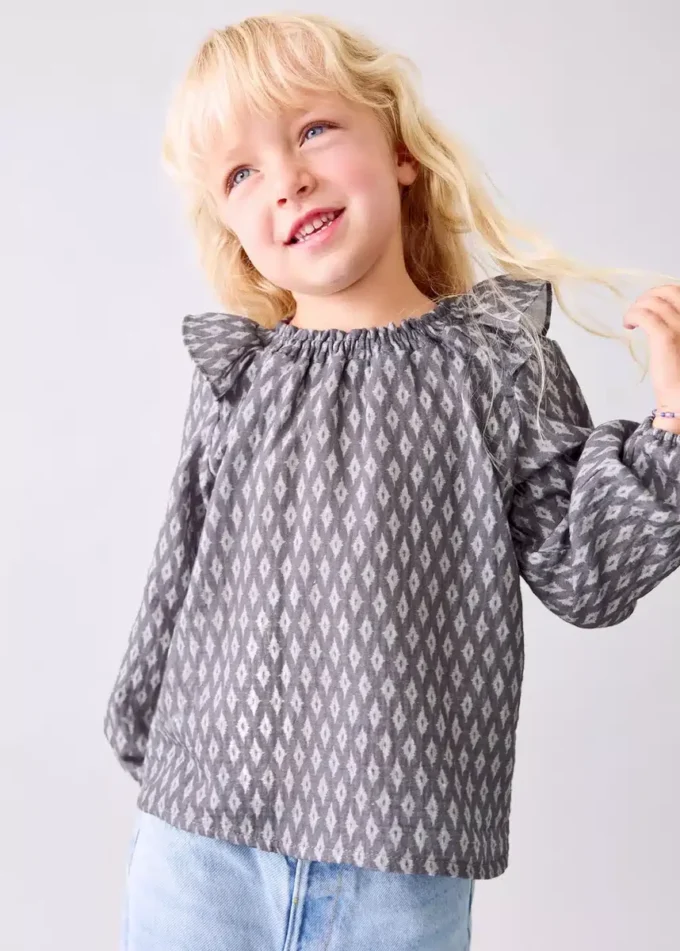 Bavlněná blůza s etnickým potiskem Bavlněná blůza s etnickým potiskem