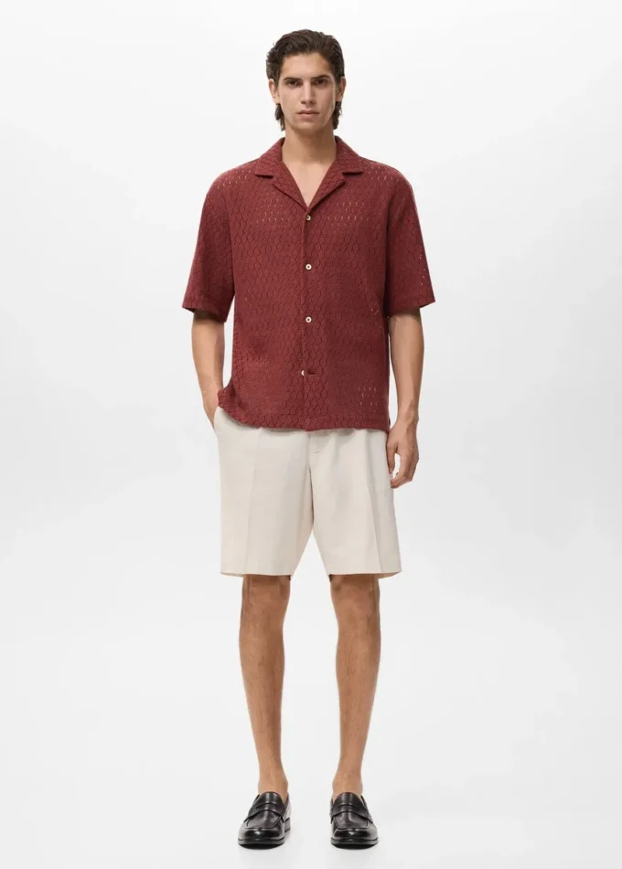 Bavlněná blůza s krajkovými detaily Bavlněná blůza s krajkovými detaily