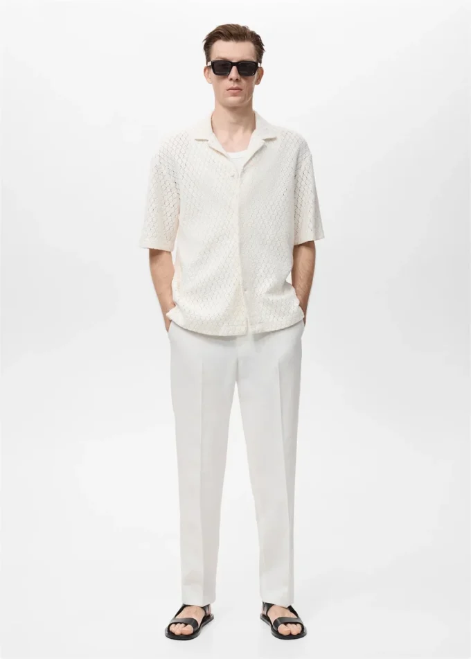 Bavlněná blůza s krajkovými detaily Bavlněná blůza s krajkovými detaily