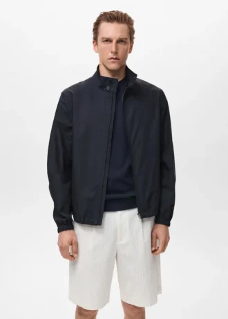 Bavlněná bunda s límečkem na knoflíky