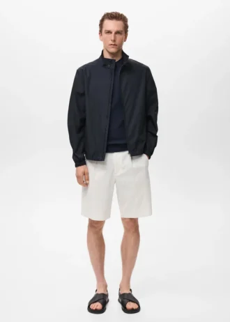 Bavlněná bunda s límečkem na knoflíky