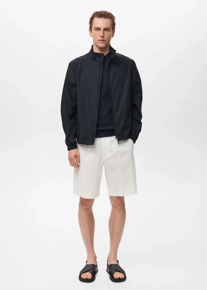 Bavlněná bunda s límečkem na knoflíky Bavlněná bunda s límečkem na knoflíky