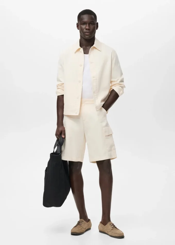 Bavlněné cargo bermudy z lyocellu