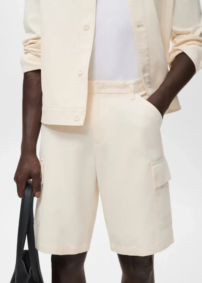 Bavlněné cargo bermudy z lyocellu