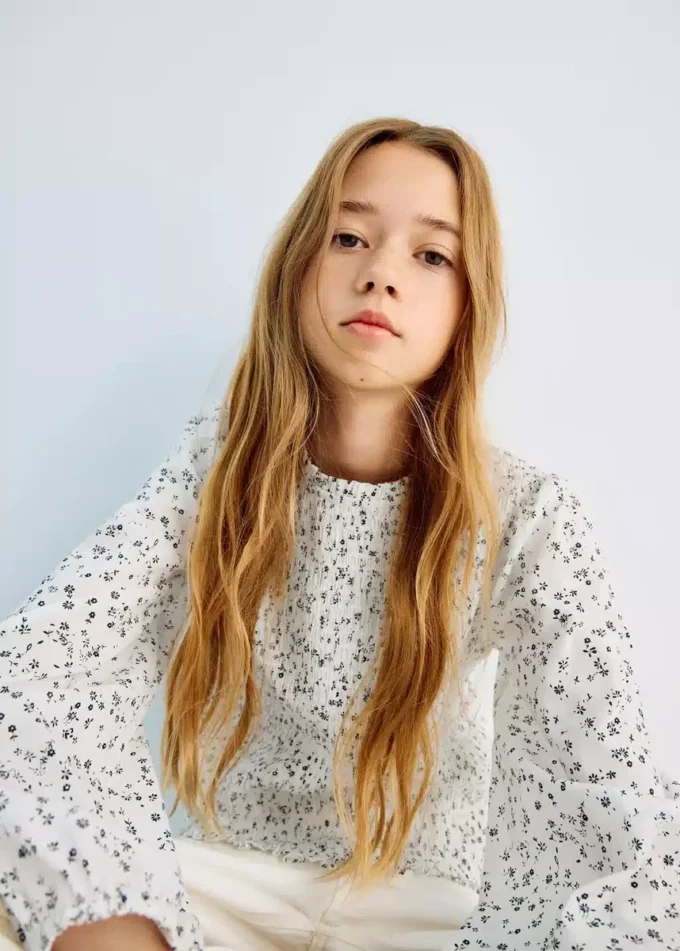 Bavlněná halenka s květinovým potiskem