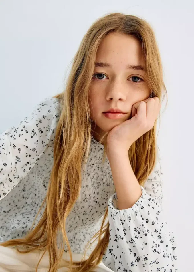 Bavlněná halenka s květinovým potiskem