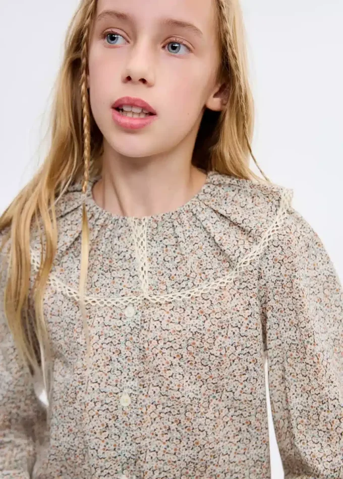 Bavlněná halenka s květinovým potiskem