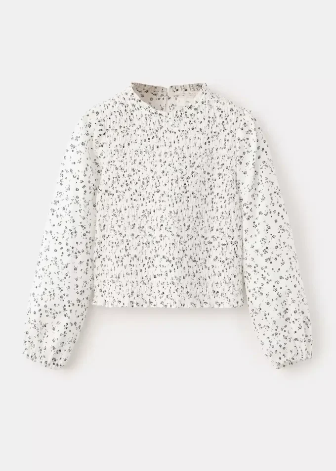 Bavlněná halenka s květinovým potiskem