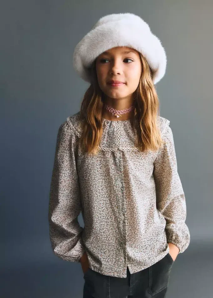 Bavlněná halenka s květinovým potiskem