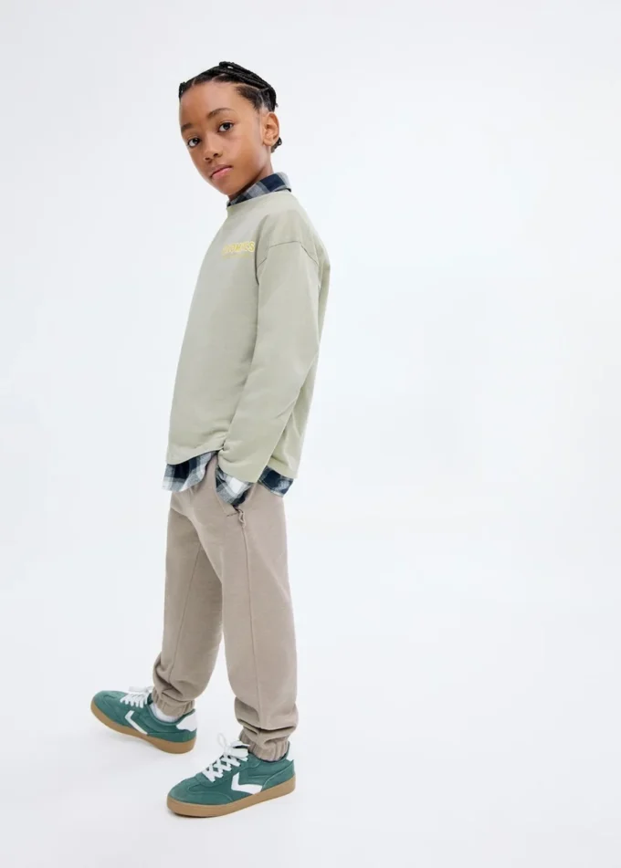 Bavlněné joggingové kalhoty s elastickým pasem Bavlněné joggingové kalhoty s elastickým pasem