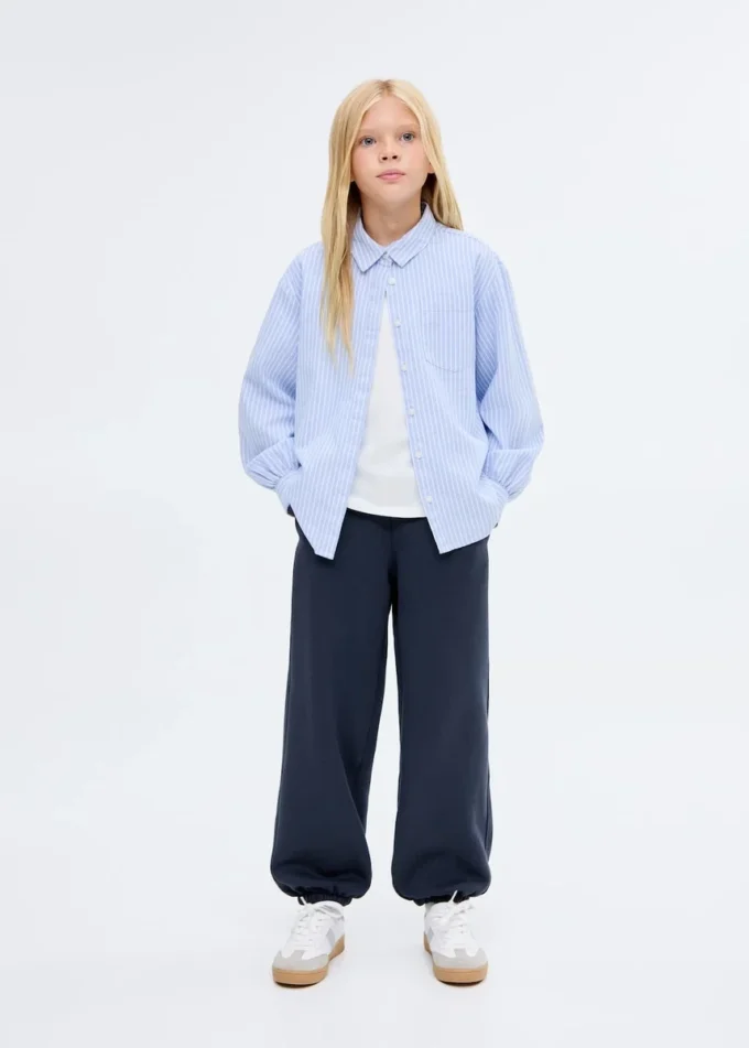 Bavlněné joggingové kalhoty s elastickým pasem Bavlněné joggingové kalhoty s elastickým pasem