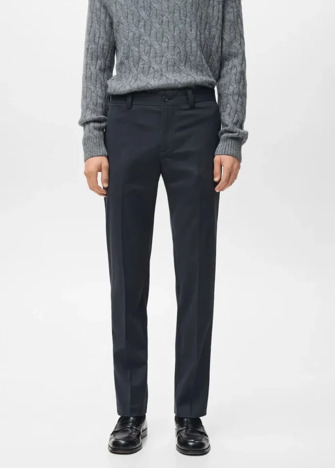 Bavlněné kalhoty s pravidelným střihem Bavlněné kalhoty s pravidelným střihem