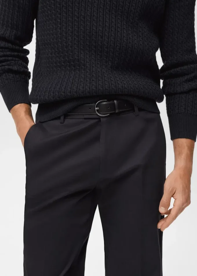 Bavlněné kalhoty s pravidelným střihem Bavlněné kalhoty s pravidelným střihem