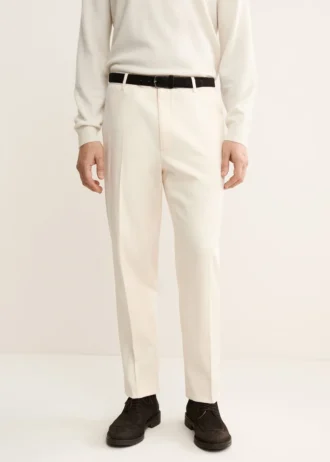 Bavlněné kalhoty s pravidelným střihem a záhyby