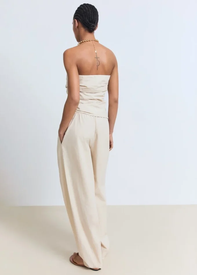 Bavlněné kalhoty s vysokým pasem Bavlněné kalhoty s vysokým pasem