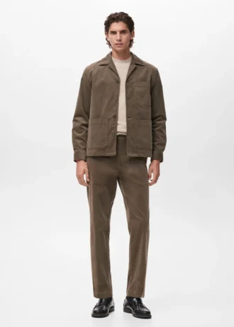 Bavlněné kalhoty z manšestru s pravidelným střihem