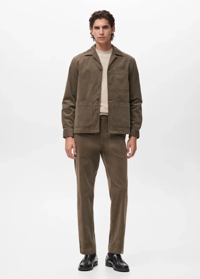 Bavlněné kalhoty z manšestru s pravidelným střihem Bavlněné kalhoty z manšestru s pravidelným střihem