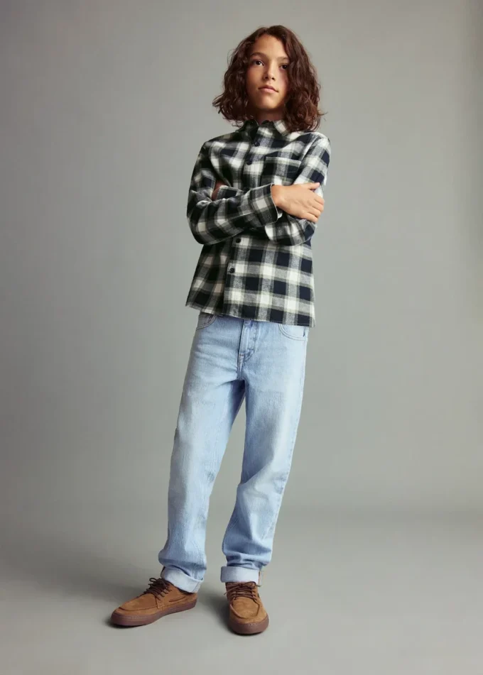 Bavlněná košile s kostkovaným vzorem Bavlněná košile s kostkovaným vzorem