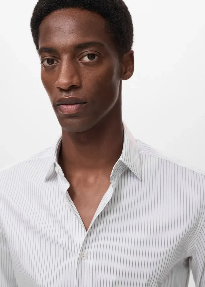 Bavlněná košile s pruhy, regular fit, bez žehlení