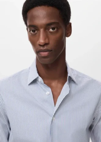 Bavlněná košile s pruhy, regular fit, bez žehlení