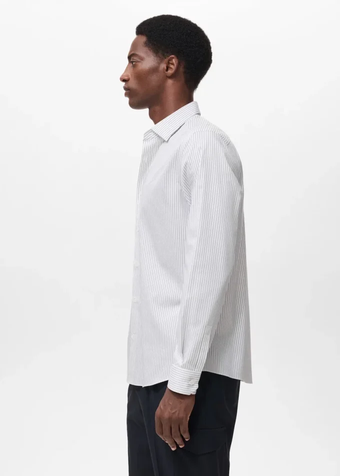 Bavlněná košile s pruhy, regular fit, bez žehlení