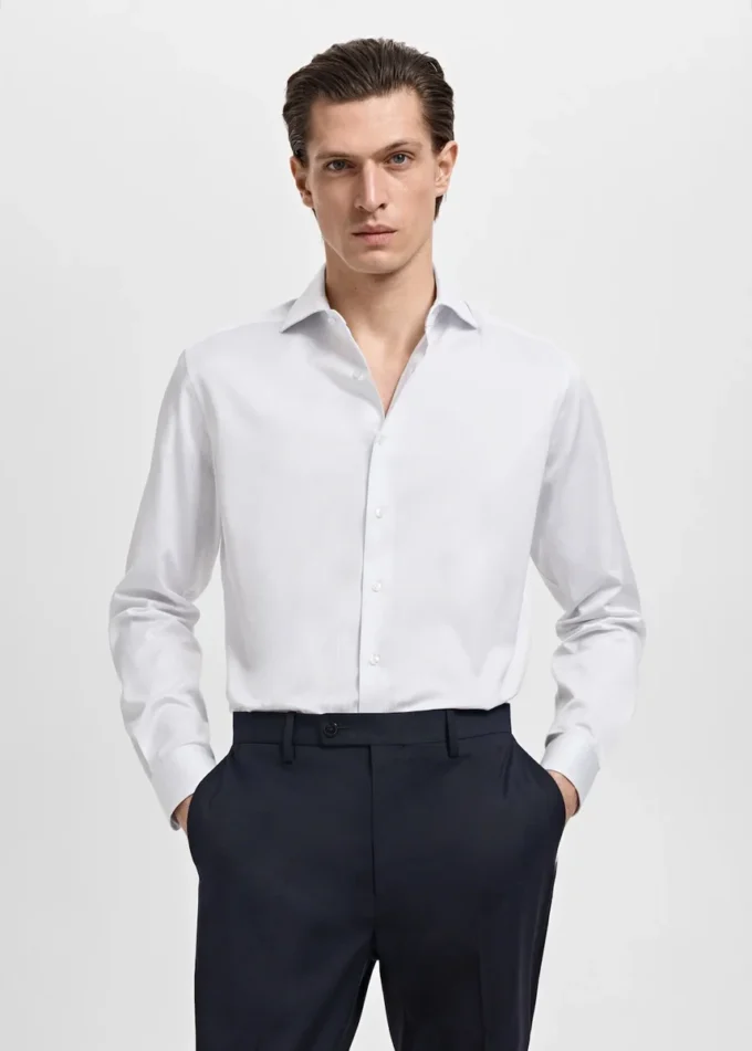 Bavlněná košile s pruhy, slim fit Bavlněná košile s pruhy, slim fit