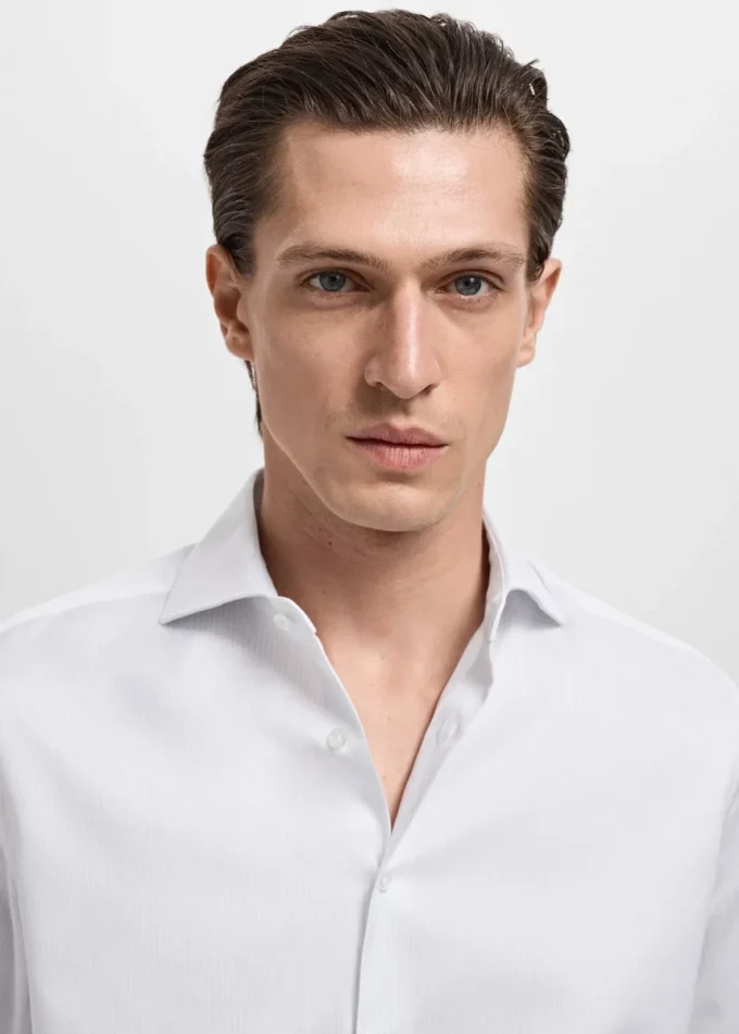 Bavlněná košile s pruhy, slim fit Bavlněná košile s pruhy, slim fit