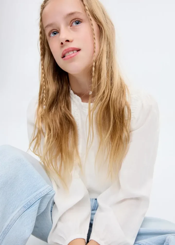 Bavlněná krajková blůza Bavlněná krajková blůza