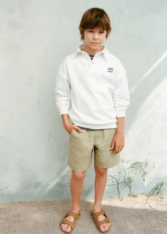 Bermudové šortky ze směsi lnu