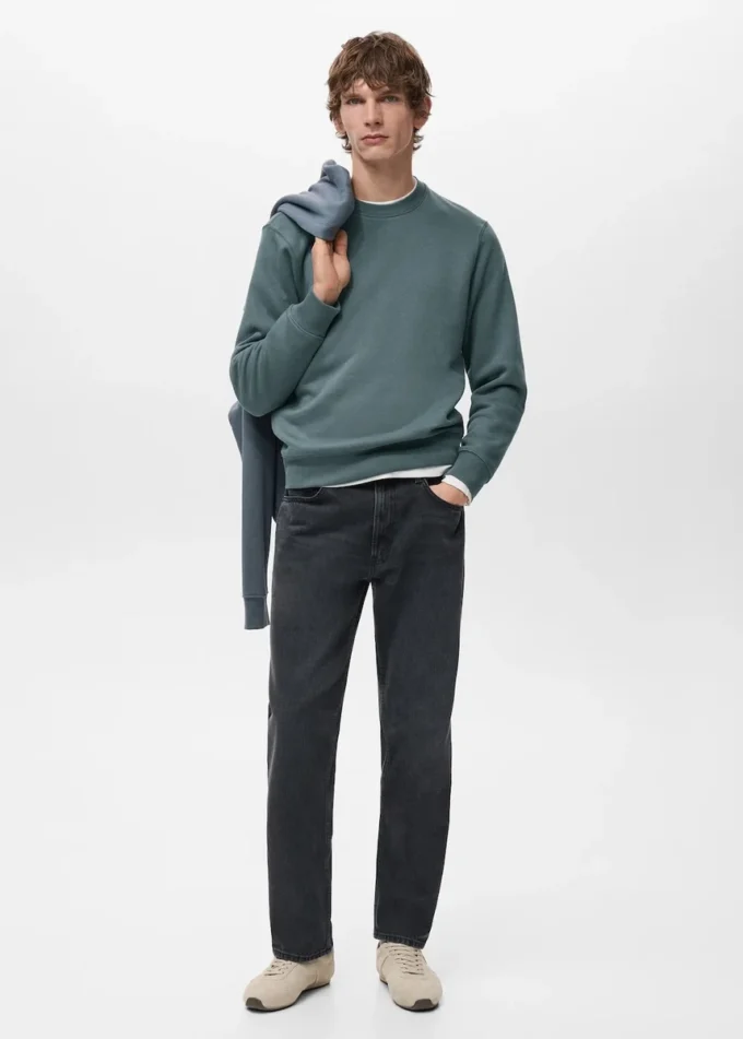 Bavlněná mikina s pravidelným střihem Bavlněná mikina s pravidelným střihem