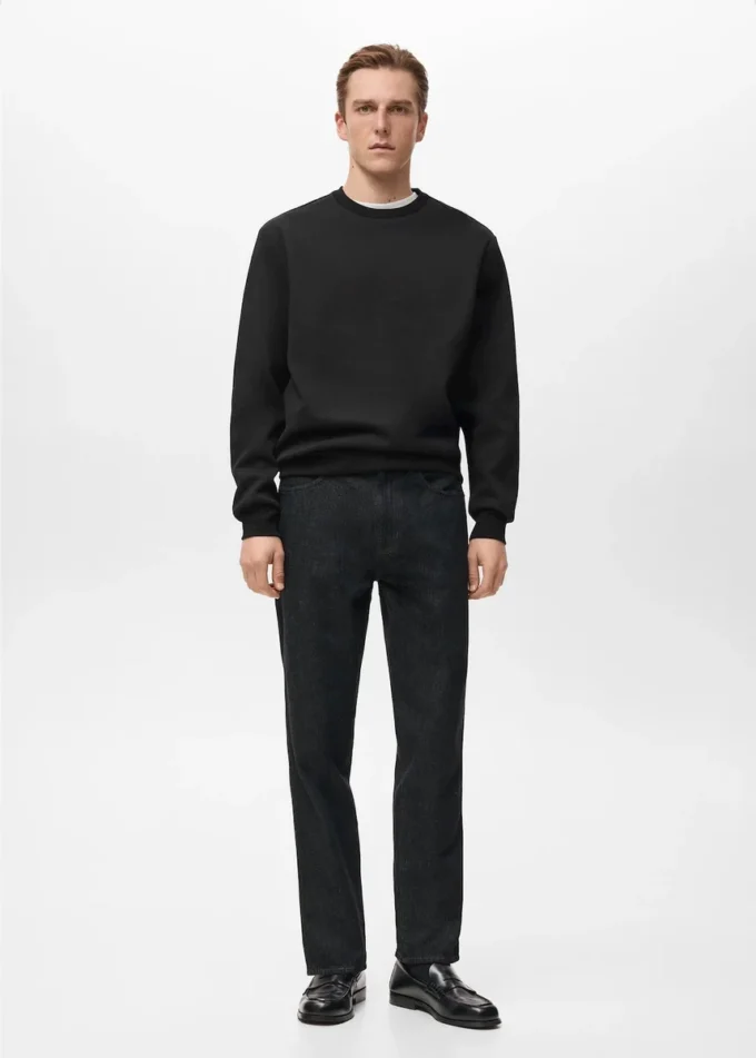 Bavlněná mikina s pravidelným střihem Bavlněná mikina s pravidelným střihem