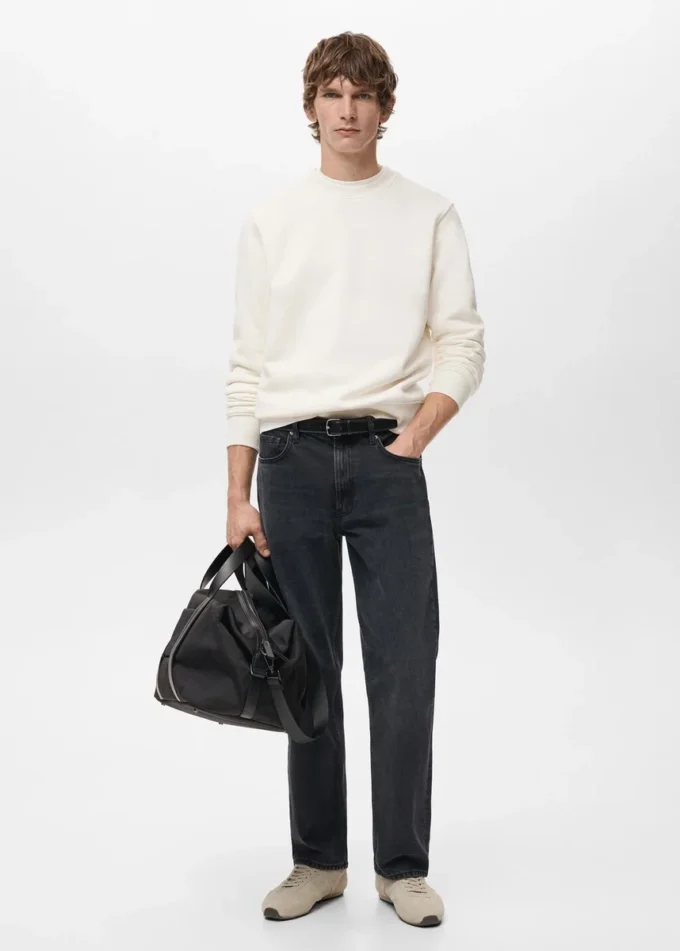 Bavlněná mikina s pravidelným střihem Bavlněná mikina s pravidelným střihem