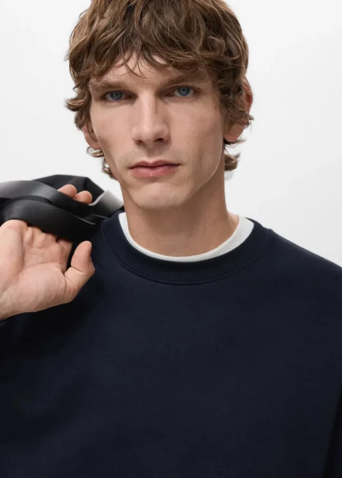 Bavlněná mikina s pravidelným střihem Bavlněná mikina s pravidelným střihem