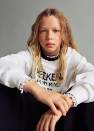 Bavlněná mikina s vyšívanými detaily