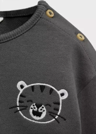 Bavlněná mikina s vyšívanými detaily