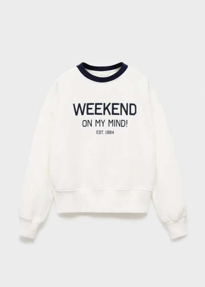 Bavlněná mikina s vyšívanými detaily Bavlněná mikina s vyšívanými detaily