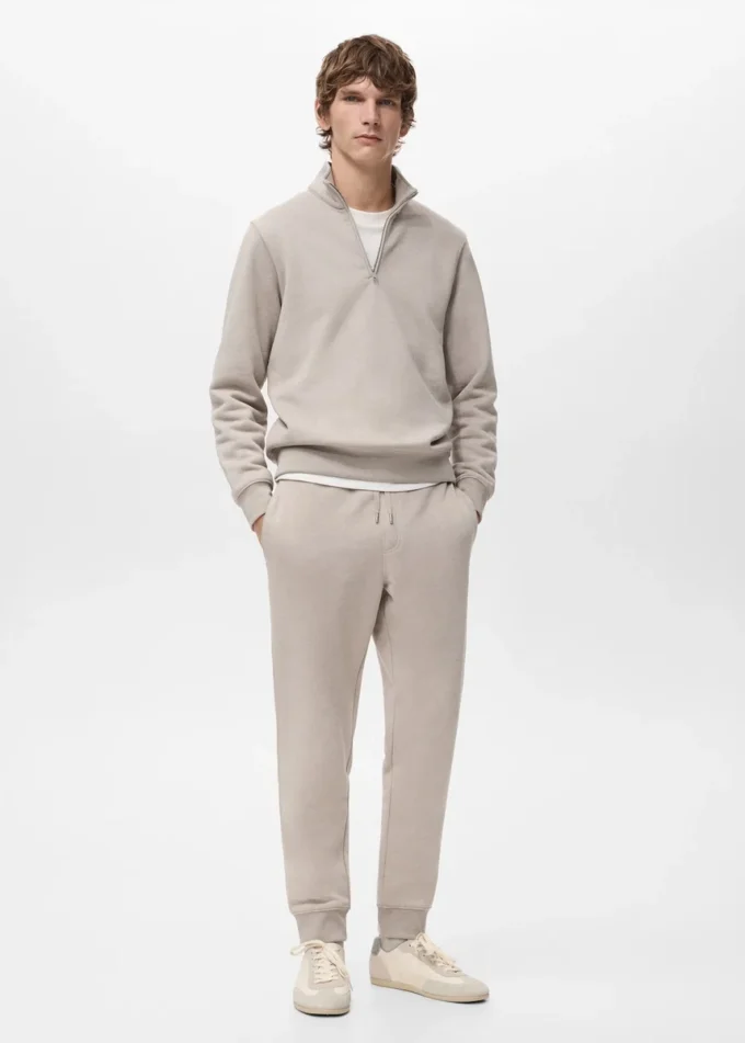 Bavlněná mikina s zipem a pravidelným střihem Bavlněná mikina s zipem a pravidelným střihem