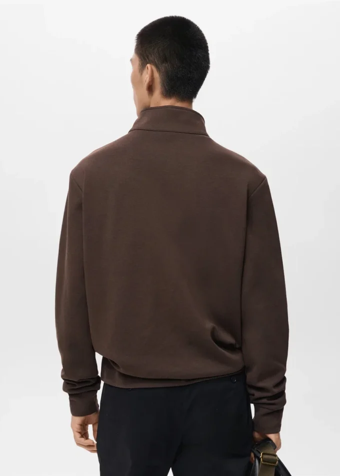 Bavlněná mikina s zipem a pravidelným střihem Bavlněná mikina s zipem a pravidelným střihem