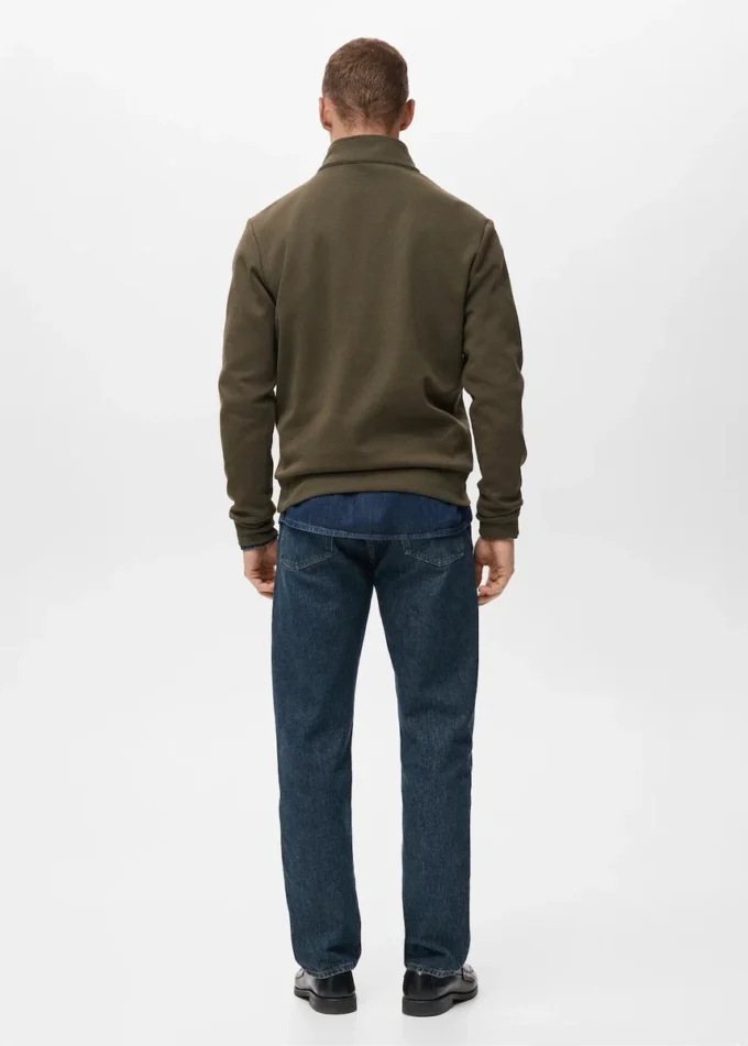 Bavlněná mikina s zipem a pravidelným střihem Bavlněná mikina s zipem a pravidelným střihem