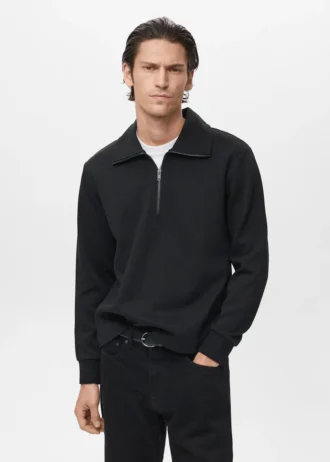 Bavlněná mikina se zipem u krku Bavlněná mikina se zipem u krku