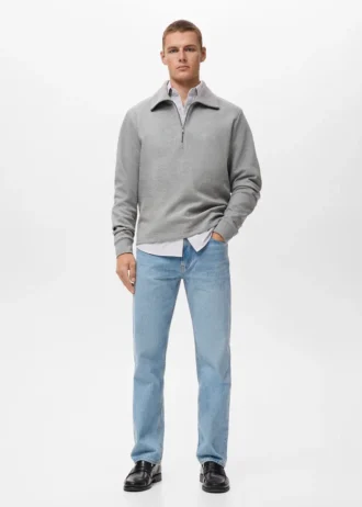 Bavlněná mikina se zipem u krku Bavlněná mikina se zipem u krku