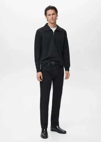 Bavlněná mikina se zipem u krku Bavlněná mikina se zipem u krku