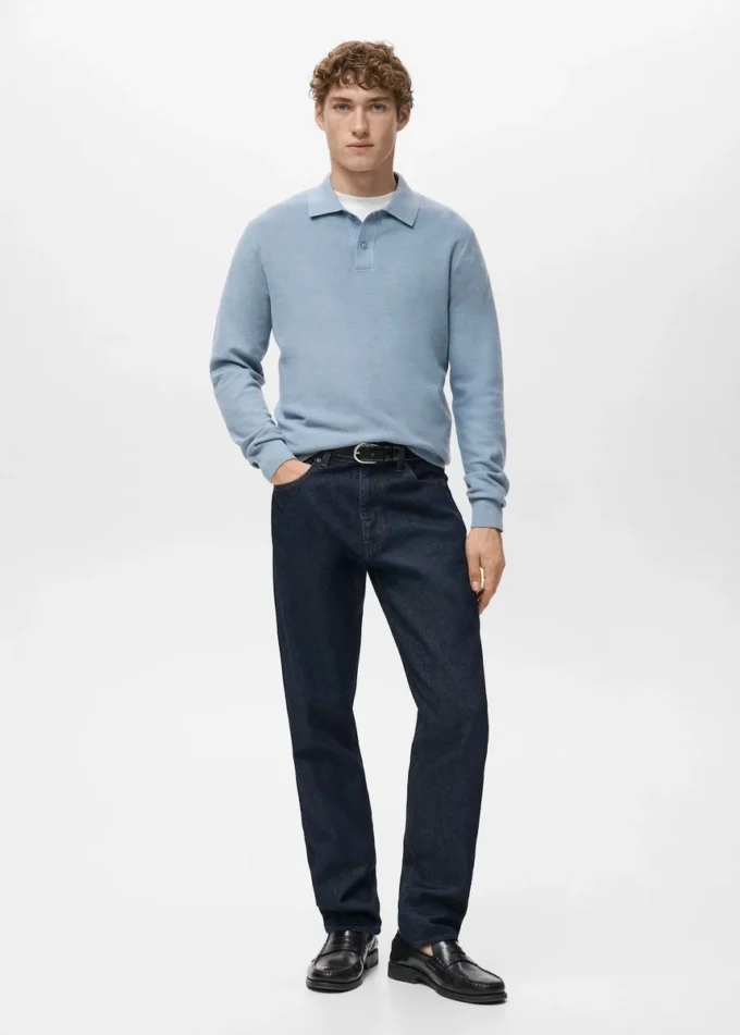 Bavlněné polo tričko s mikrostrukturou Bavlněné polo tričko s mikrostrukturou