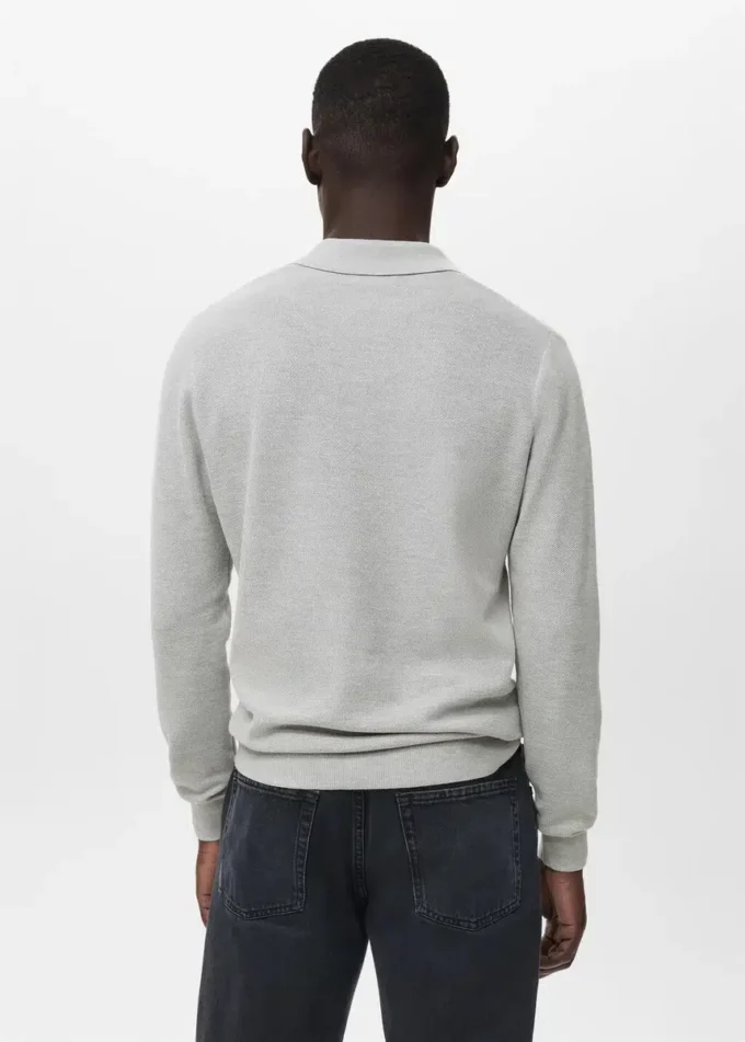 Bavlněné polo tričko s mikrostrukturou Bavlněné polo tričko s mikrostrukturou