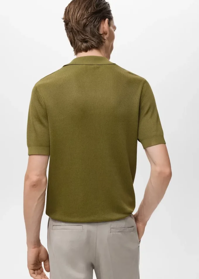 Bavlněné polo tričko s mikrostrukturou Bavlněné polo tričko s mikrostrukturou