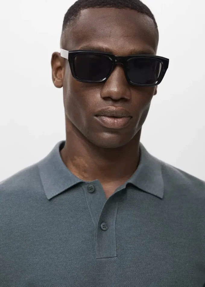 Bavlněné polo tričko s mikrostrukturou Bavlněné polo tričko s mikrostrukturou